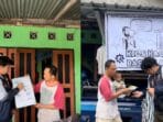 A person holding a sign next to a person holding a sign AI-generated content may be incorrect.