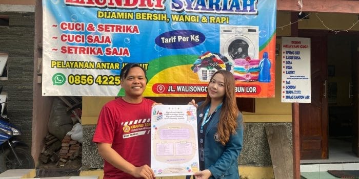 Digitalisasi UMKM Rembun, KKN Undip Bantu Laundry Syariah Promosi Lewat Linktree