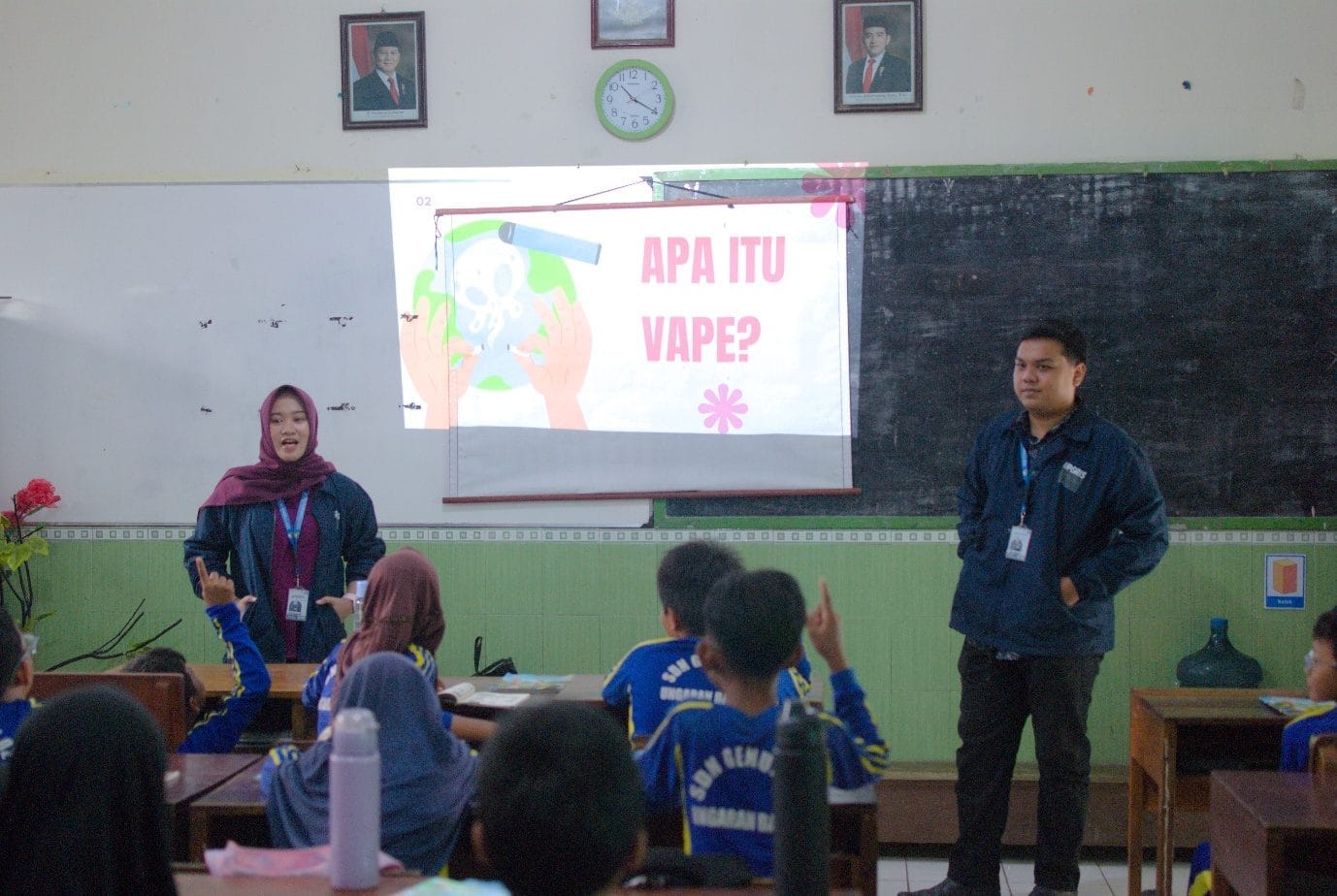 A teacher teaching a class AI-generated content may be incorrect.