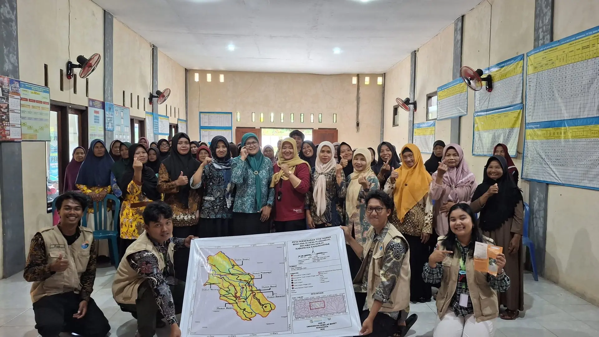 Tingkatkan Kesiapsiagaan Warga Plosorejo, Mahasiswa KKN UNS Melakukan Pemetaan Daerah Rawan Bencana Sebagai Salah Satu Upaya Mitigasi Bencana