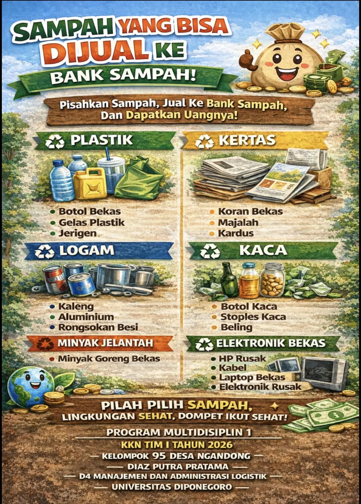Mahasiswa KKN UNDIP Kampanyekan Hari Pilah dan Jual Sampah serta Sosialisasi Tas Siap Siaga Bencana di Desa Ngandong Mahasiswa KKN UNDIP Kampanyekan Hari Pilah dan Jual Sampah serta Sosialisasi Tas Siap Siaga Bencana di Desa Ngandong