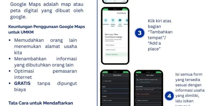 Mahasiswa KKN UNDIP Manfaatkan Aplikasi Google Maps sebagai Media Promosi dan Informasi UMKM Desa Sumberejo Pamflet Tata Cara Menambahkan UMKM ke Google Maps sebagai Media Promosi dan Informasi