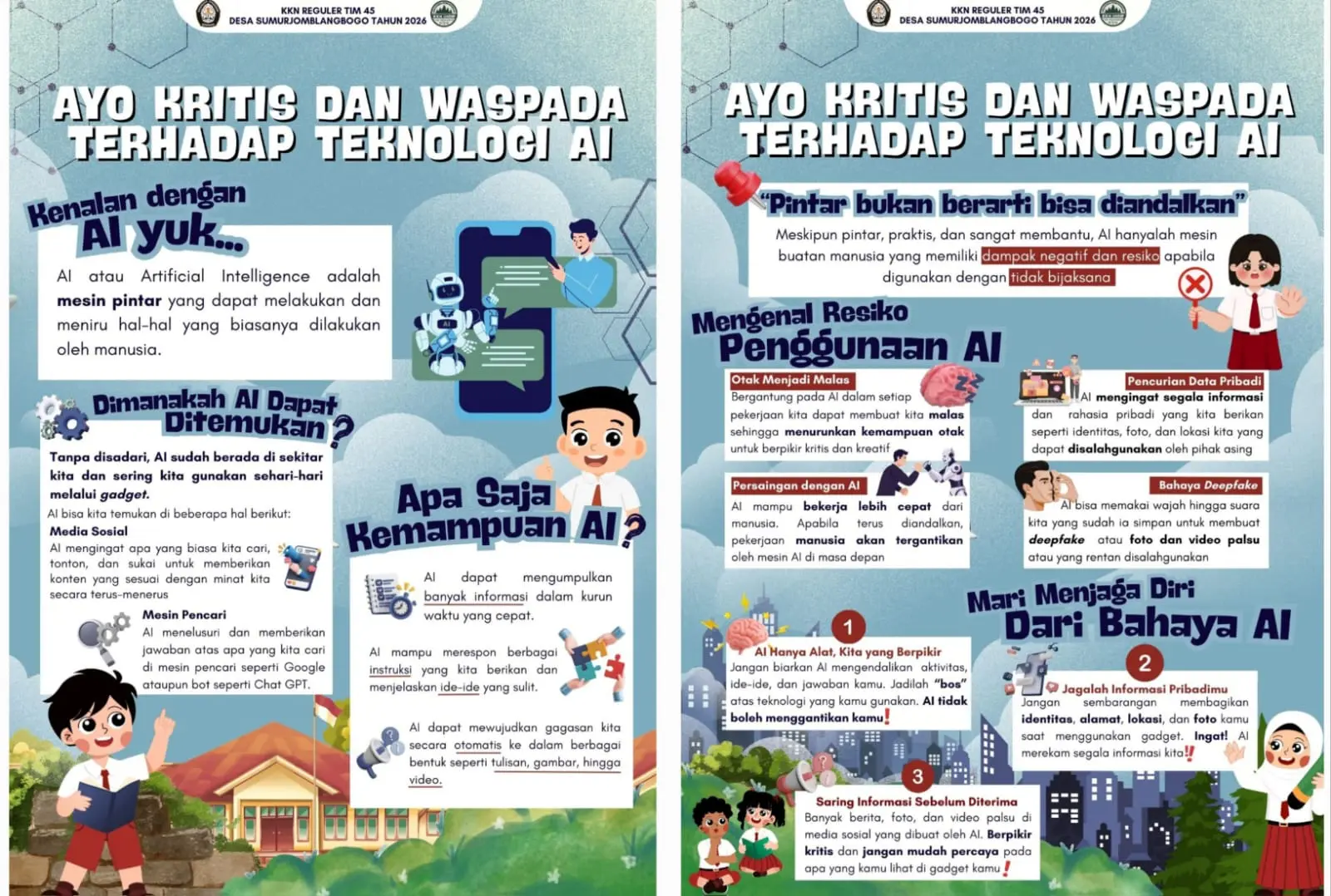 Mahasiswa KKN Undip Melaksanakan Program Sosialisasi Ketahanan Siswa Sekolah Dasar (SD) Terhadap Risiko dan Ancaman Teknologi Artificial Intelligence (AI) Dalam Menggunakan Gadget