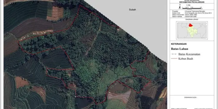 Mahasiswa KKN Undip Hadirkan Peta Masterplan Agrowisata Kebun Buah untuk Desa Bandung Peta Delineasi Lahan Kebun Buah