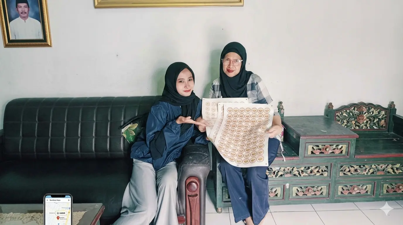 Perkuat Identitas UMKM Bandarjo, Mahasiswa KKN UPGRIS Gelar Program Pembuatan Logo dan Maps